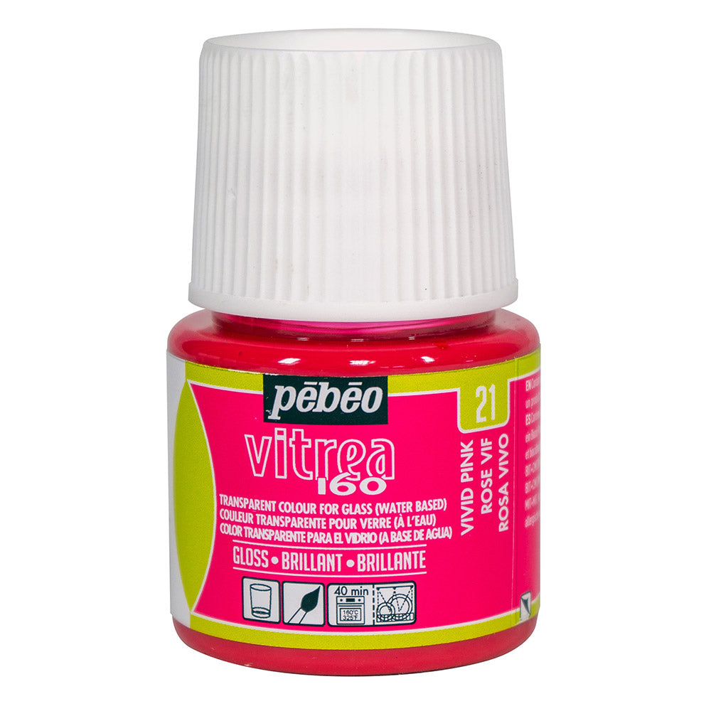 Pebeo Vitrea 160 Gloss - Vivid Pink (45ml)