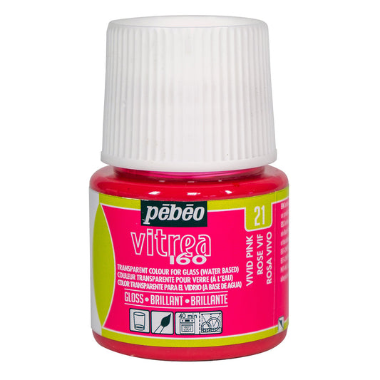 Pebeo Vitrea 160 Gloss - Vivid Pink (45ml)