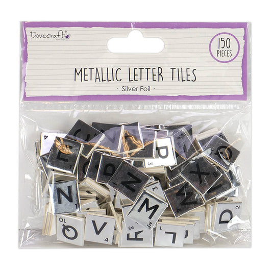Dovecraft Dovecraft Essentials Metallic Letter Tiles - Silver