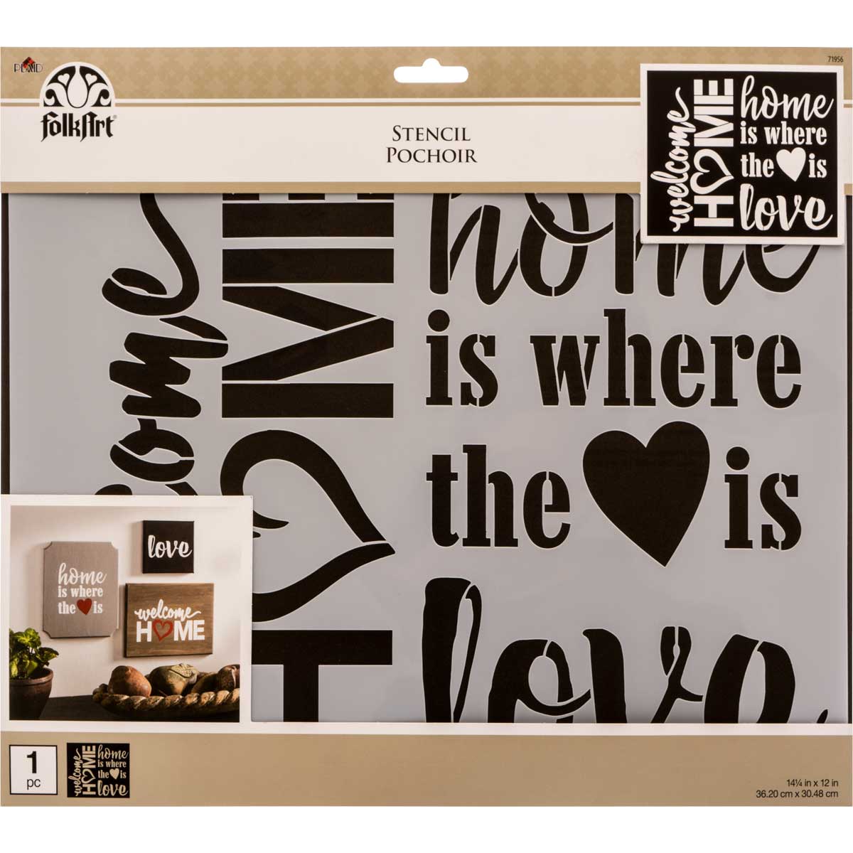 FolkArt Stencil – Sign Making – Welcome Home – 12" x 14.25"