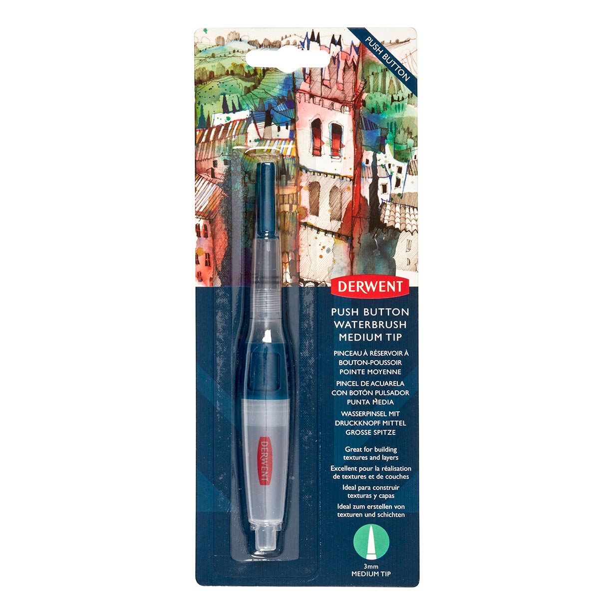 Derwent Push Button Waterbrush Medium Tip