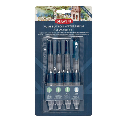 Derwent Push Button Waterbrush Assorted