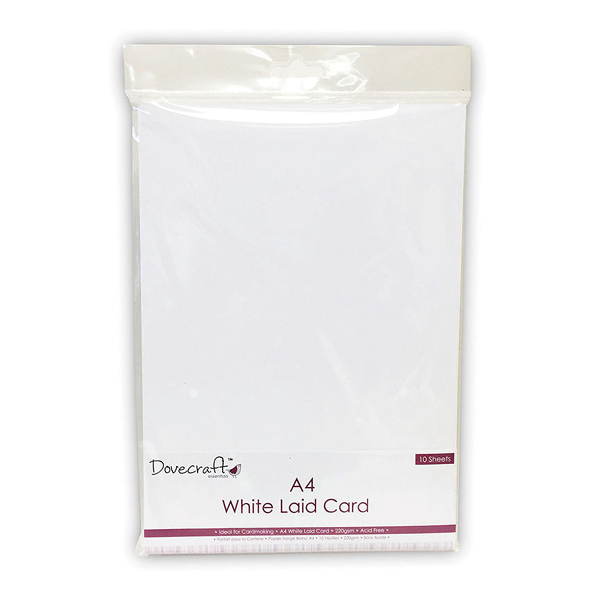 Dovecraft Dovecraft A4 White Laid Card 220gsm 10 Sheets