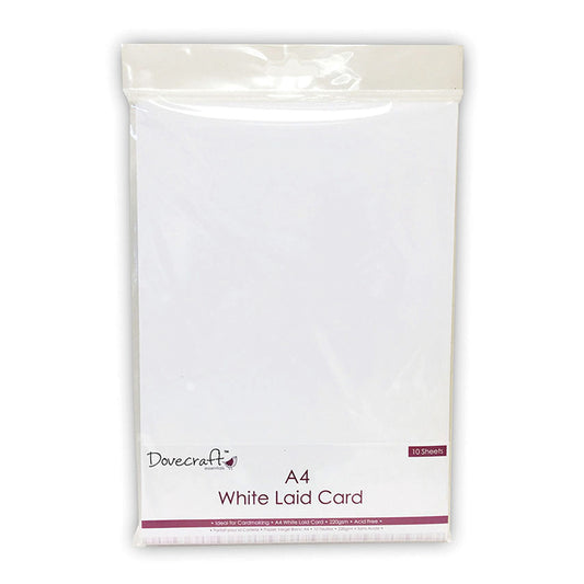 Dovecraft Dovecraft A4 White Laid Card 220gsm 10 Sheets