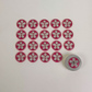 Daisy Print 15mm buttons - Pink 20 pieces