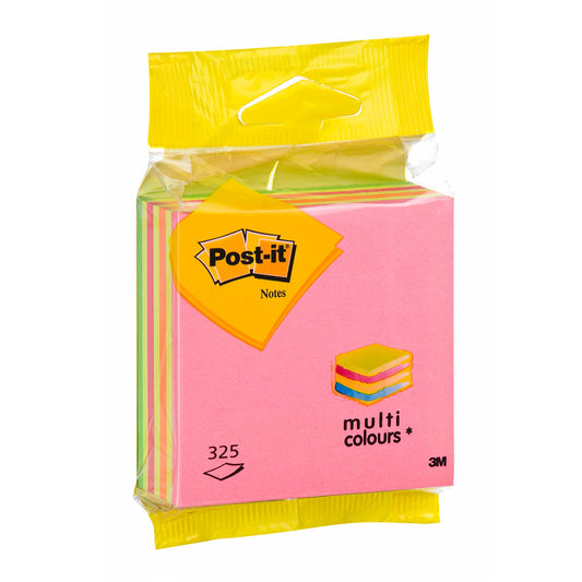 3M Post It Notes - Neon Rainbow Cube - 76 x 76mm - 325 Sheets