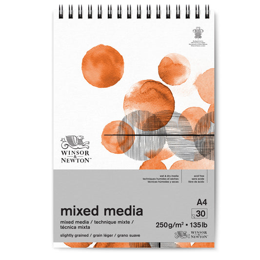 Winsor & Newton Mixed Media Pad Spiral A4 30S - Winsor & Newton at DRK Crafts