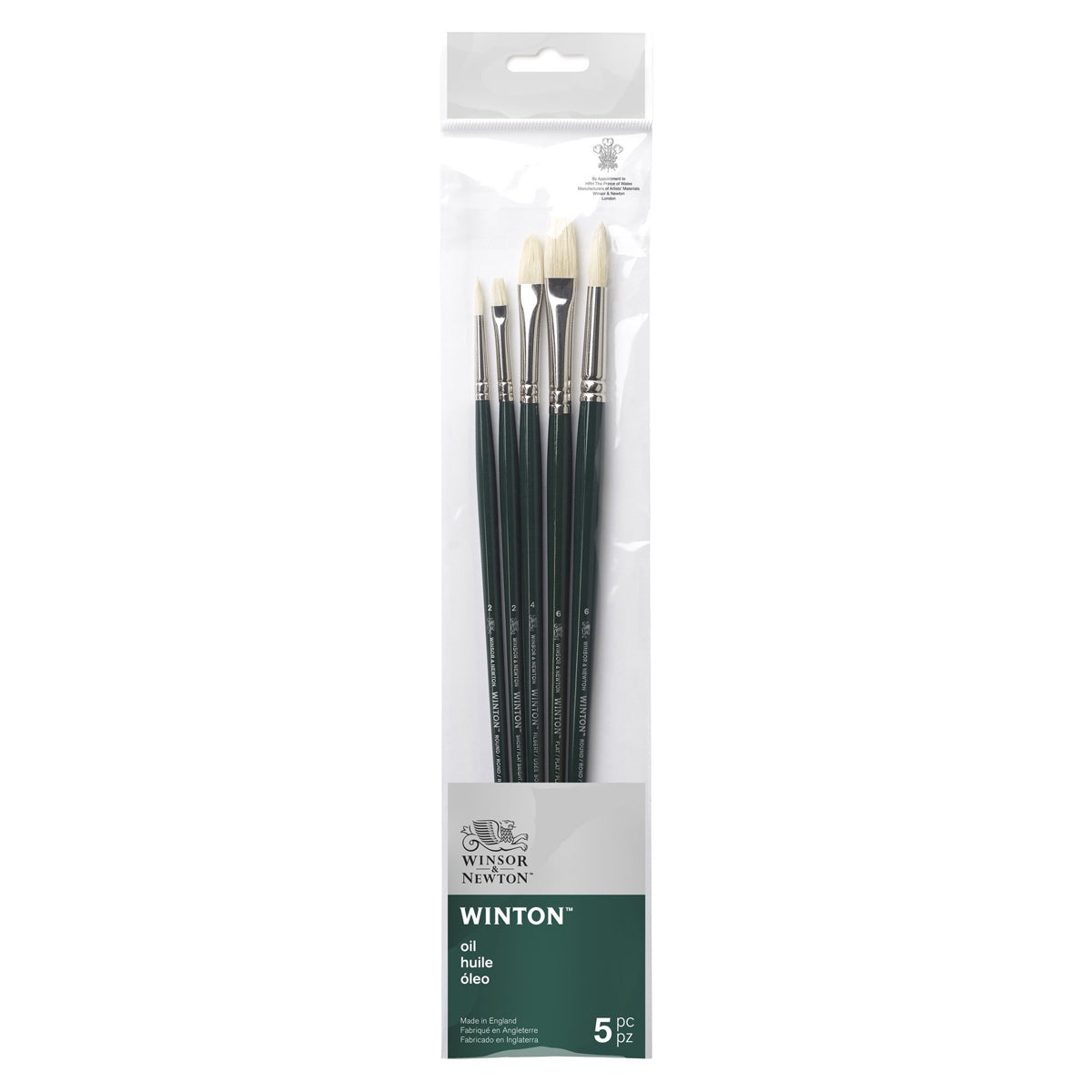 Winsor & Newton Winton Brush Long Handle V1 - Set of 5 - Winsor & Newton at DRK Crafts