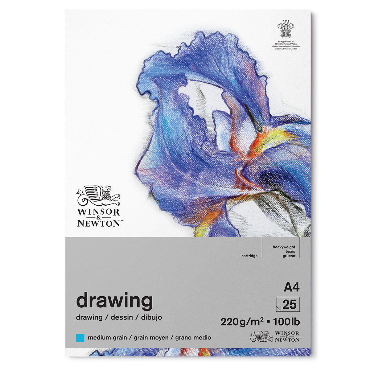 Winsor & Newton Medium Grain Cartridge Pad 220gsm - A4 Gummed - Winsor & Newton at DRK Crafts