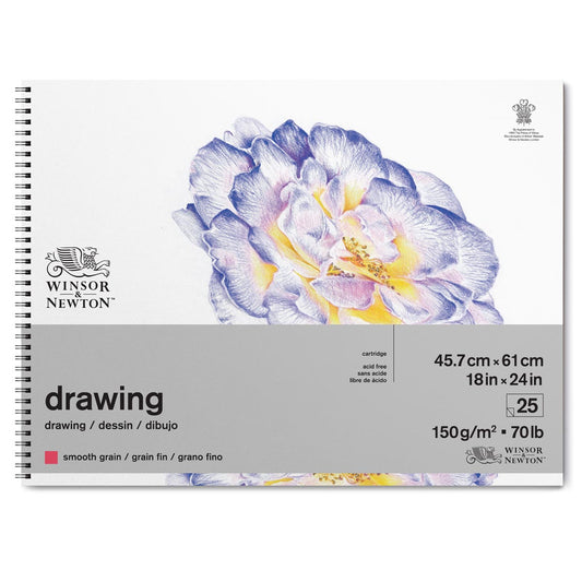 Winsor & Newton -Smooth Grain Cartridge Pad 150gsm - 18x24'' Spiral - Winsor & Newton at DRK Crafts