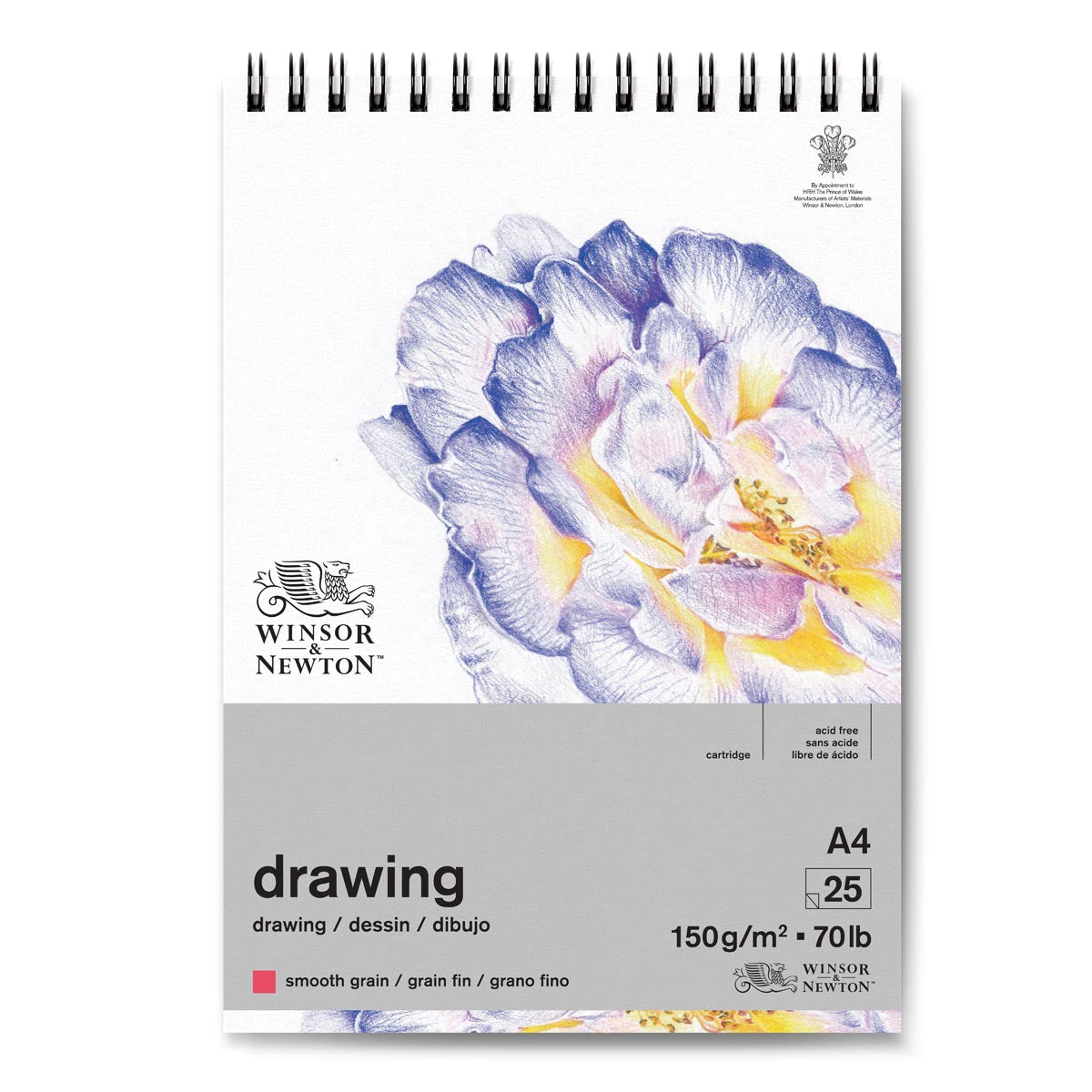 Winsor & Newton Smooth Grain Cartridge Pad 150gsm - A4 Spiral - Winsor & Newton at DRK Crafts