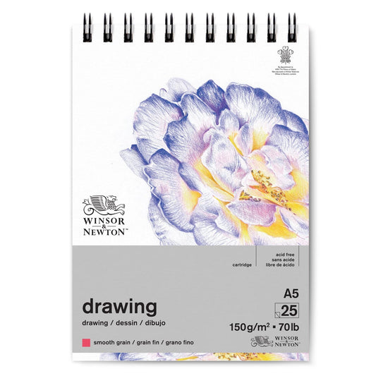 Winsor & Newton Smooth Grain Cartridge Pad 150gsm - A5 Spiral - Winsor & Newton at DRK Crafts