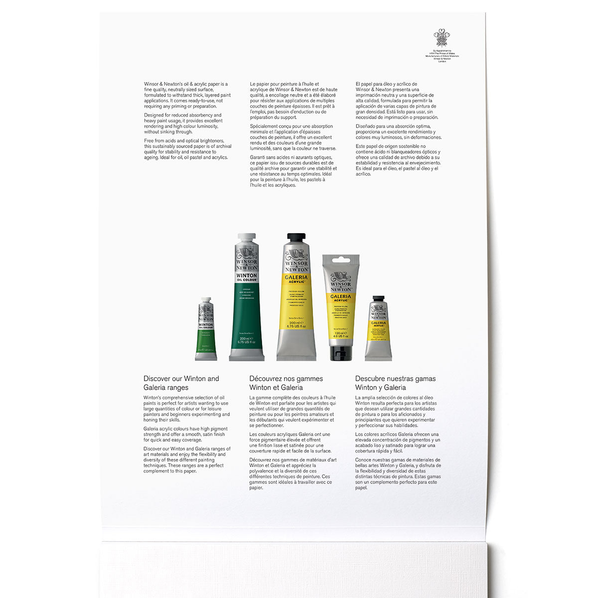 Winsor & Newton Oil & Acrylic Pad 16inx20in 230gsm - Winsor & Newton at DRK Crafts
