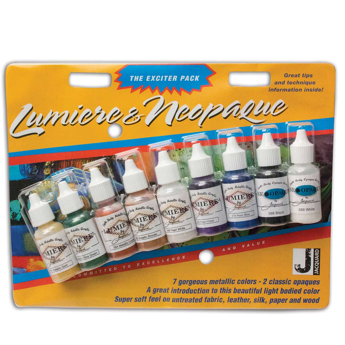 Jacquard Lumiere and Neopaque Fabric Paint Exciter Pack - Fabric Paint by Jacquard
