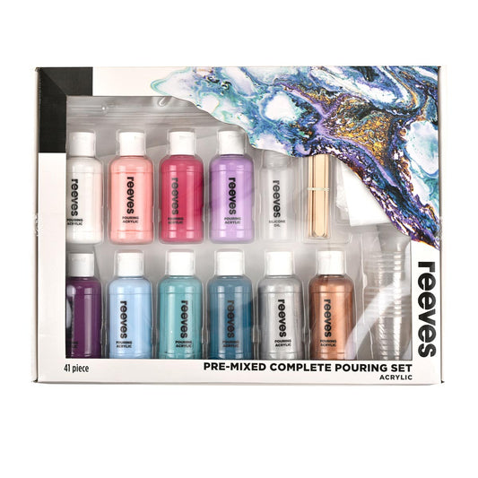 Reeves Pre-Mixed Acrylic Pour Complete Set 41 pcs
