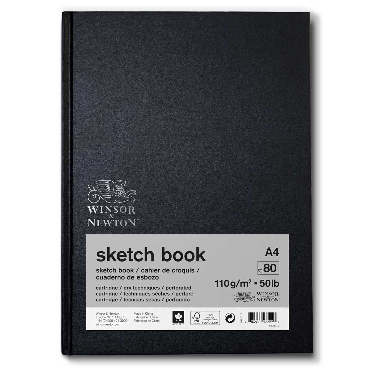 Winsor & Newton Hardback Sketch Book 110gsm - A4 Bound - Winsor & Newton at DRK Crafts