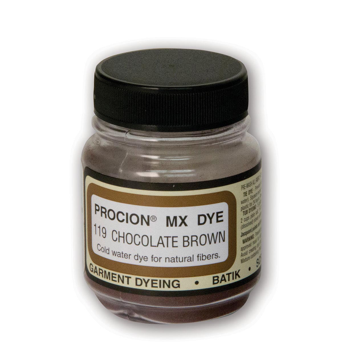 Jacquard Procion MX Cold Water Fabric Dye – Chocolate Brown – 2/3oz - Fabric Dye by Jacquard