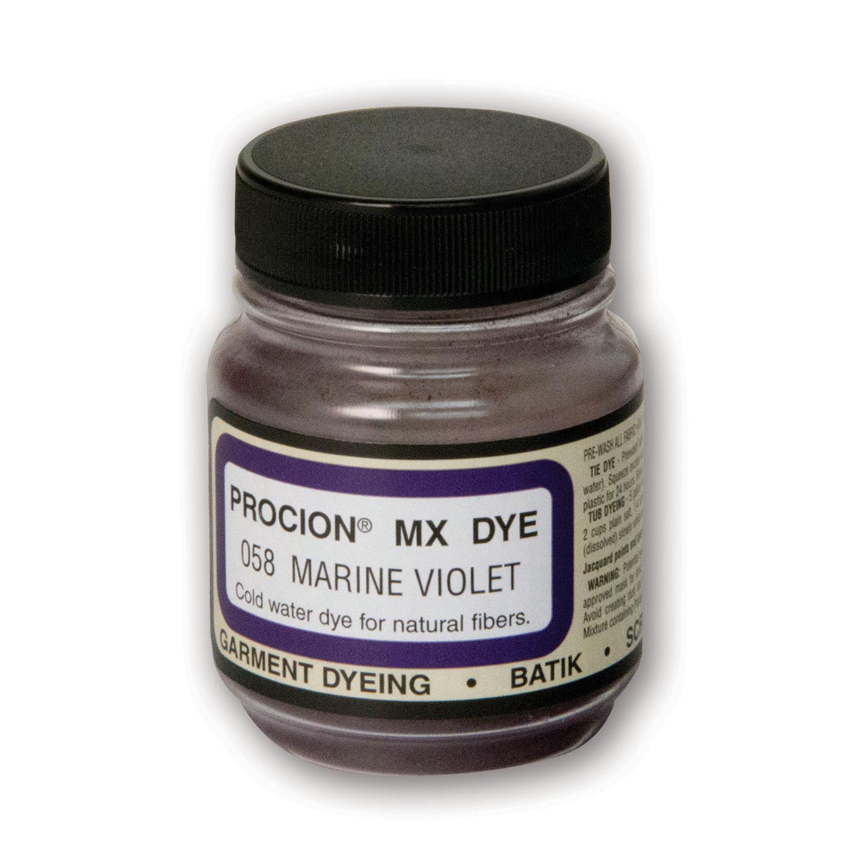 Jacquard Procion MX Cold Water Fabric Dye – Marine Violet – 2/3oz - Fabric Dye by Jacquard