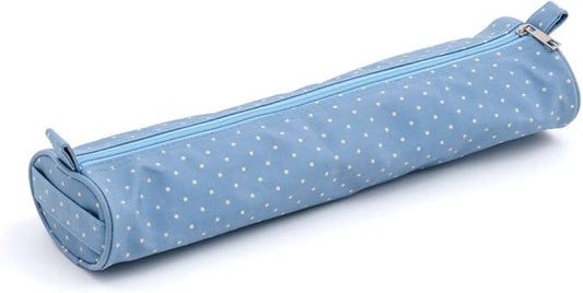 Soft Knitting Pin Case (Matt PVC) - Cornflower Mini Polka Dot