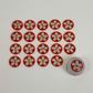 Daisy Print 15mm buttons - Orange 20 pieces