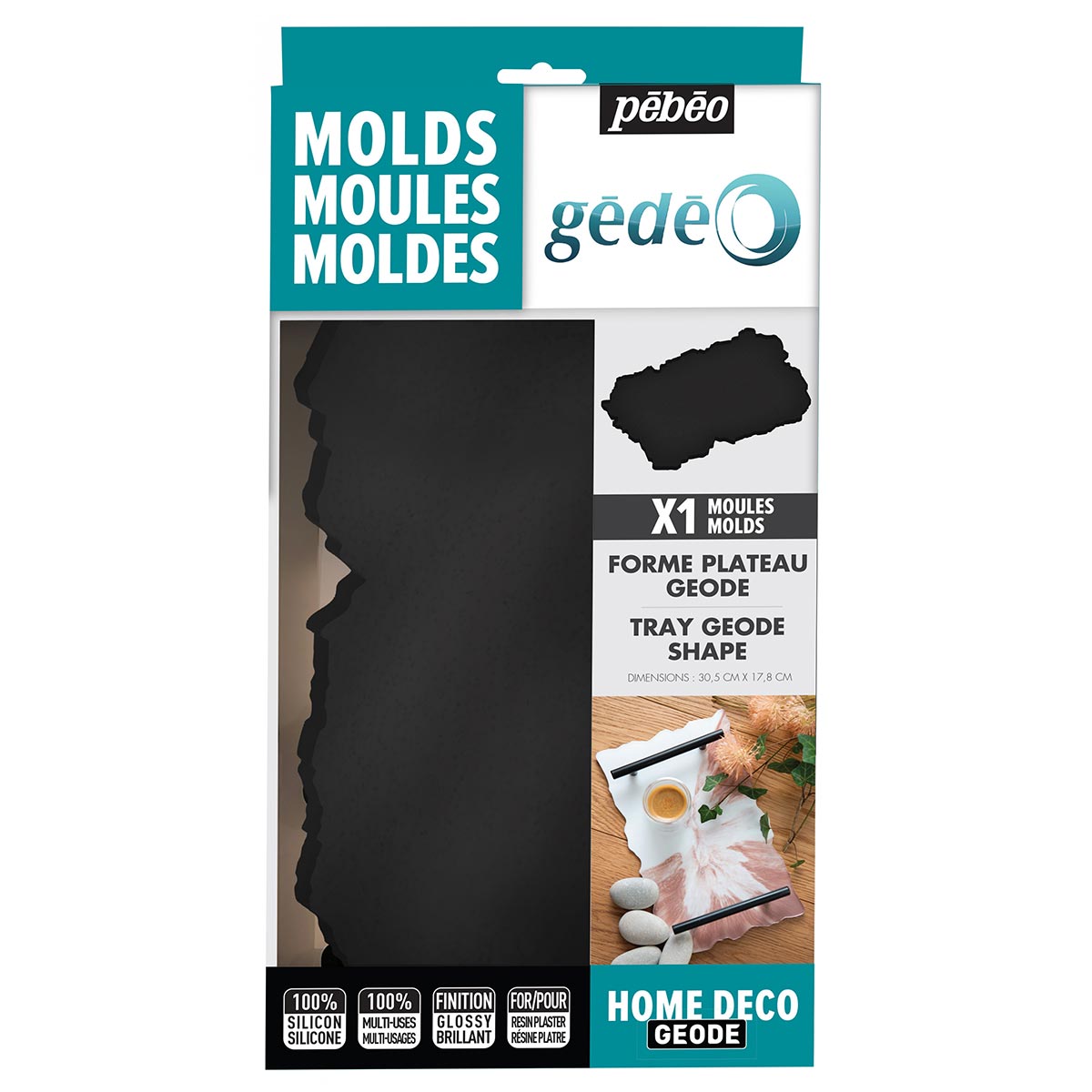 Pebeo Gedeo Silicon Mould - Geode Tray Mould With Handles
