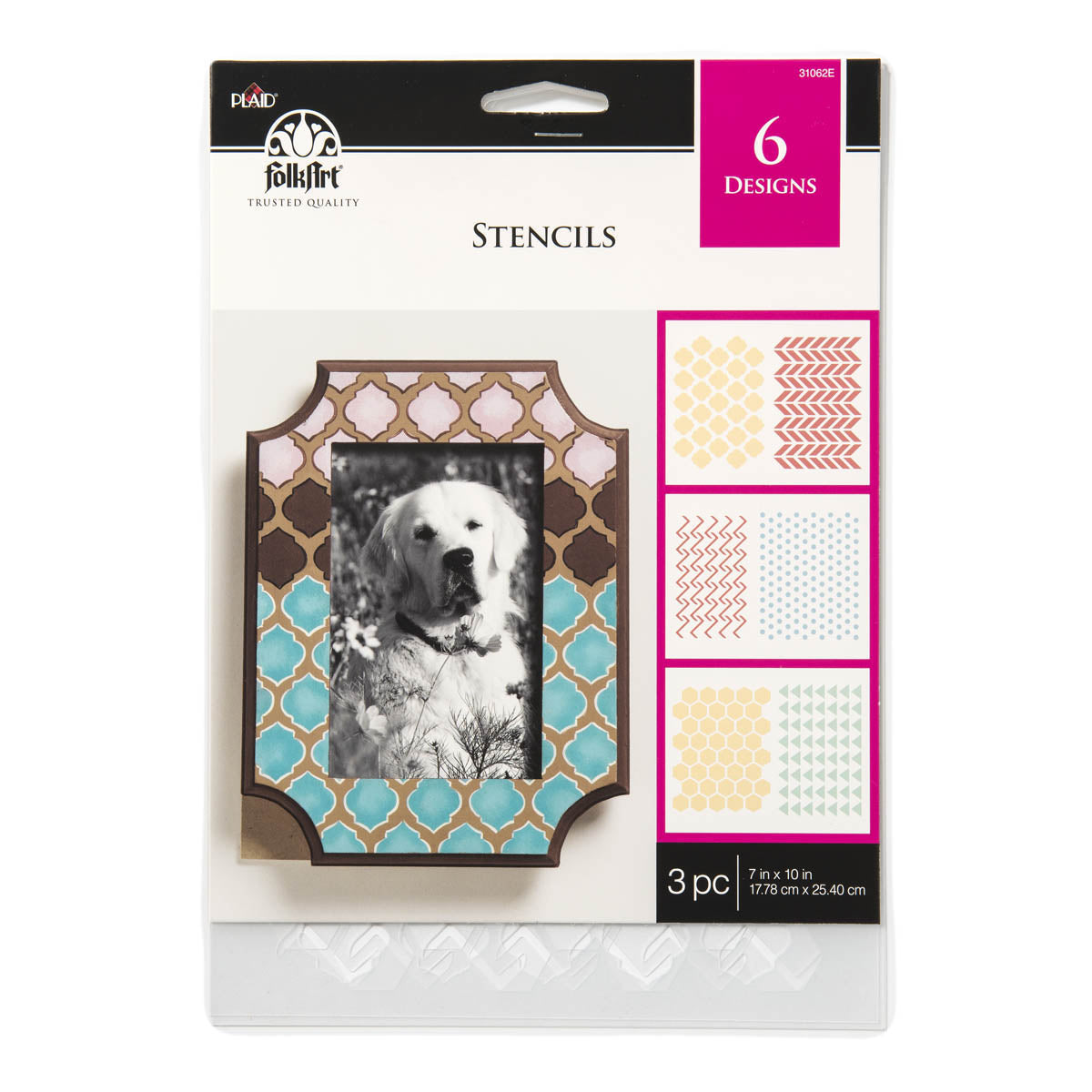 FolkArt Stencil 3pc 7X10" New Background