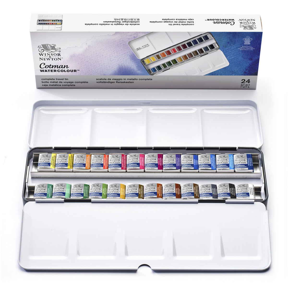 Winsor & Newton Cotman Watercolours Metal Sketchers' Box - 24 s - Winsor & Newton at DRK Crafts