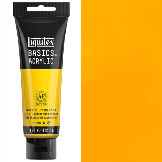 Liquitex - Basics - 118ml Acrylic Paint Cadmium Yellow Medium Hue