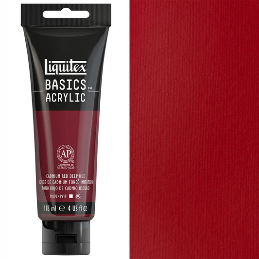 Liquitex - Basics - 118ml Acrylic Paint Cadmium Red Deep Hue