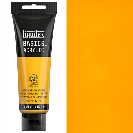 Liquitex - Basics - 118ml Acrylic Paint Cadmium Yellow Deep Hue
