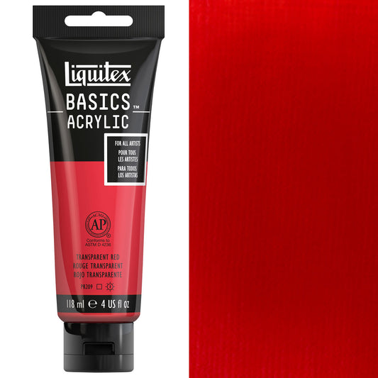 Liquitex Basics Acrylic 118ml Acrylic Paint - 047 Transparent Red