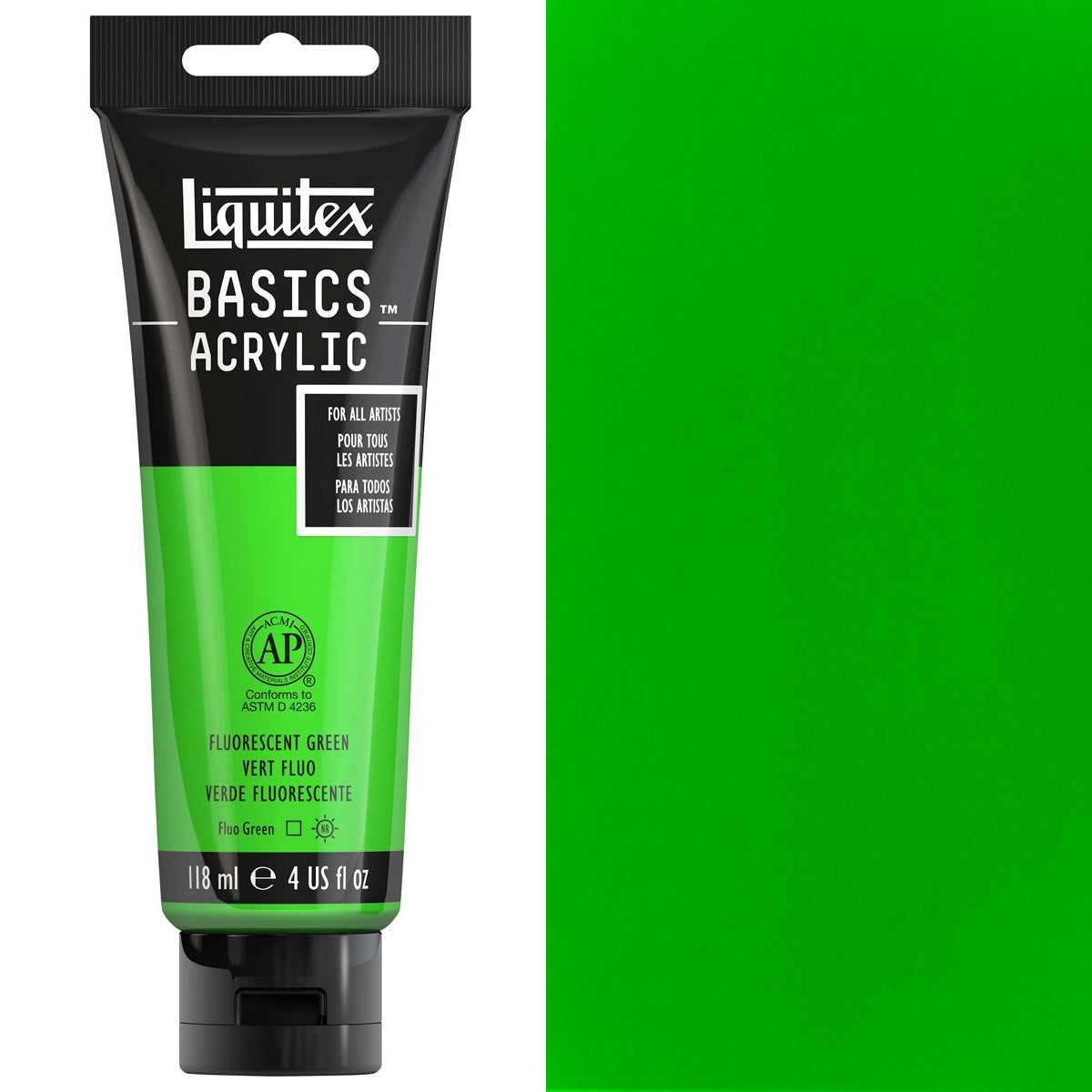 Liquitex Basics Acrylic 118ml Acrylic Paint - 985 Fluorescent Green