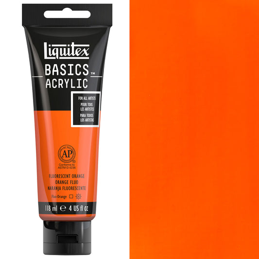 Liquitex Basics Acrylic 118ml Acrylic Paint - 982 Fluorescent Orange