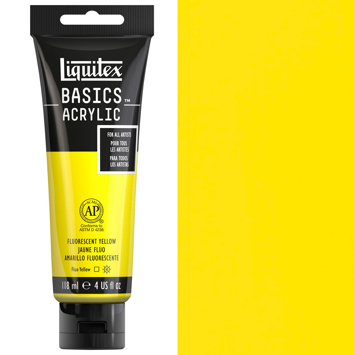 Liquitex Basics Acrylic 118ml Acrylic Paint - 981 Fluorescent Yellow