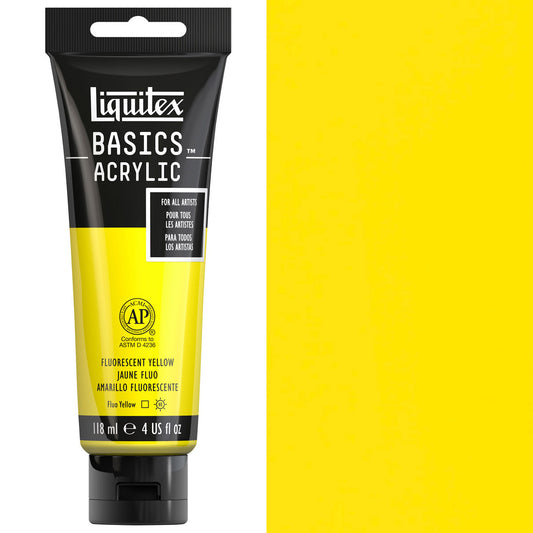 Liquitex Basics Acrylic 118ml Acrylic Paint - 981 Fluorescent Yellow