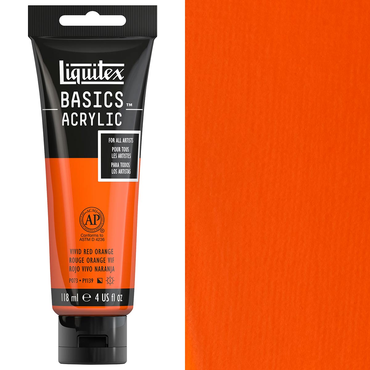 Liquitex Basics Acrylic 118ml Acrylic Paint - Vivid Red Orange