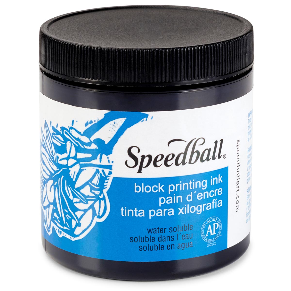 Speedball Water-Soluble Block Printing Ink – Black – 236ml (8oz) by Speedball