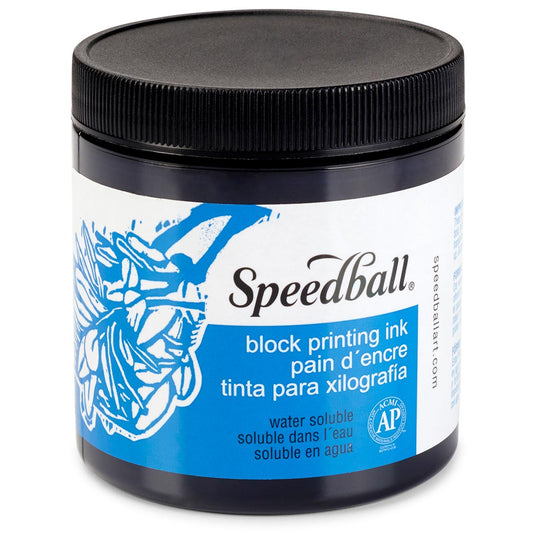 Speedball Water-Soluble Block Printing Ink – Black – 236ml (8oz) by Speedball
