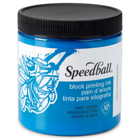 Speedball Water-Soluble Block Printing Ink – Blue – 236ml (8oz) by Speedball