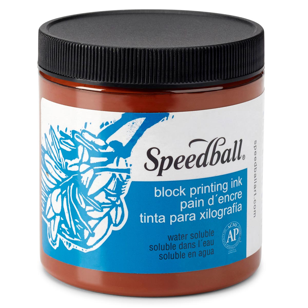 Speedball Water-Soluble Block Printing Ink – Brown – 236ml (8oz) by Speedball