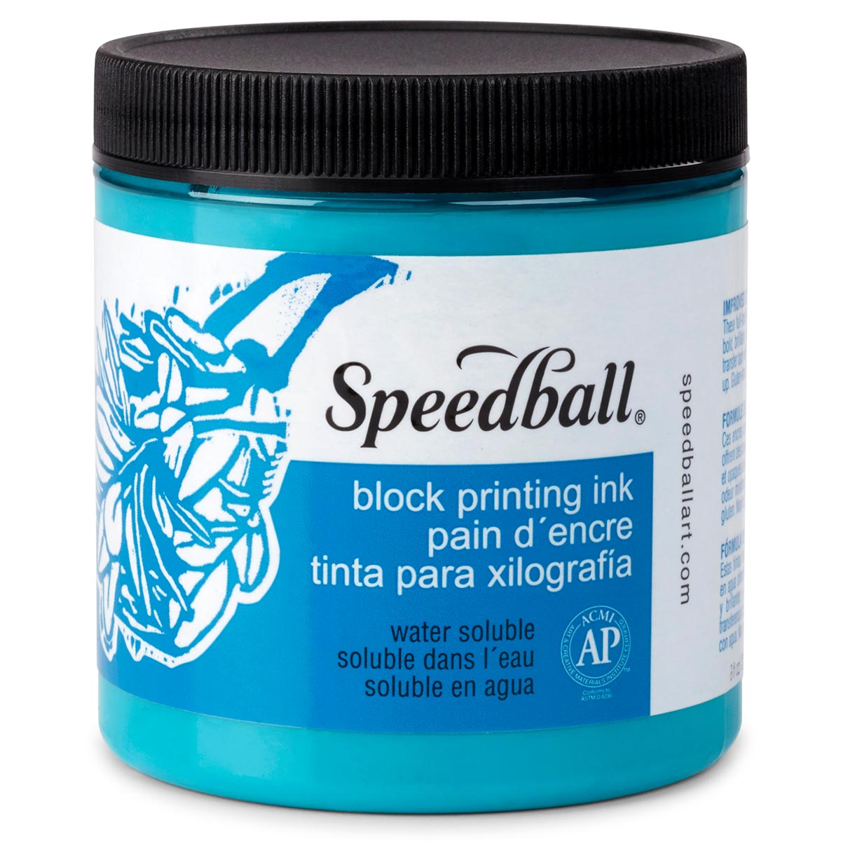 Speedball Water-Soluble Block Printing Ink – Turquoise – 236ml (8oz) by Speedball