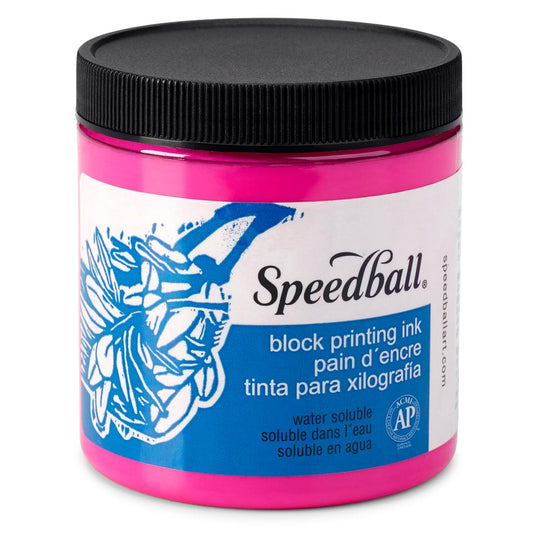 Speedball Water-Soluble Block Printing Ink – Magenta – 236ml (8oz) by Speedball