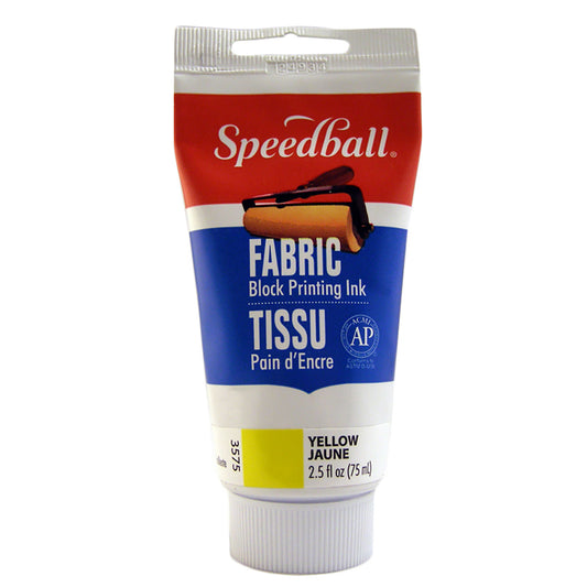 Speedball Fabric Block Printing Ink – Yellow – 75ml (2.5oz) by Speedball