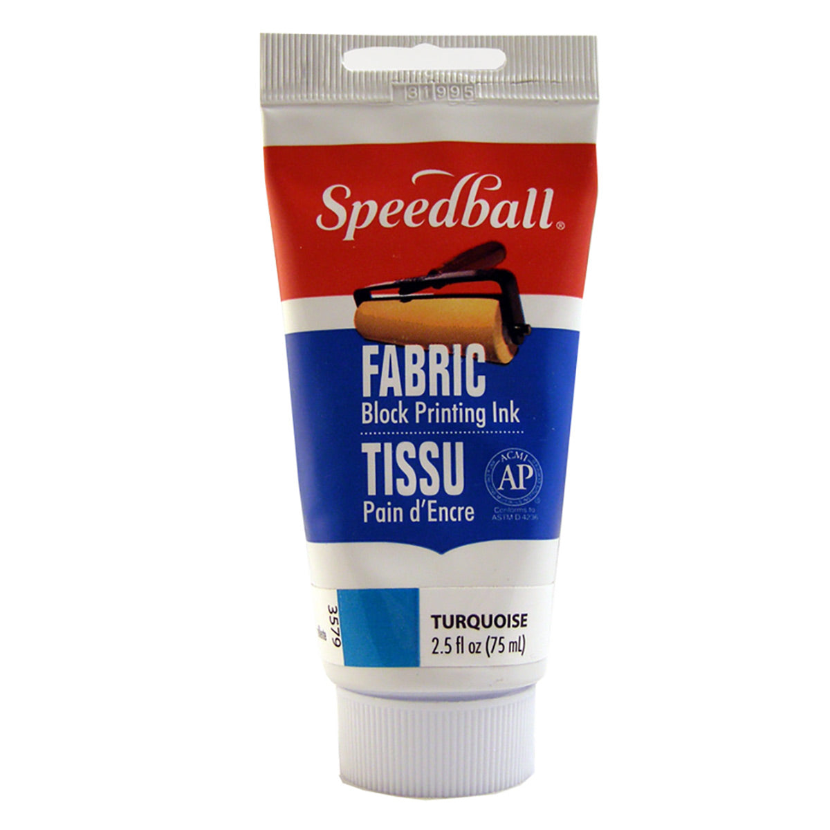 Speedball Fabric Block Printing Ink – Turquoise – 75ml (2.5oz) by Speedball