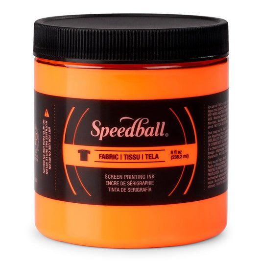 Speedball Fabric Screen Printing Ink – Fluorescent Orange – 236ml (8oz) by Speedball