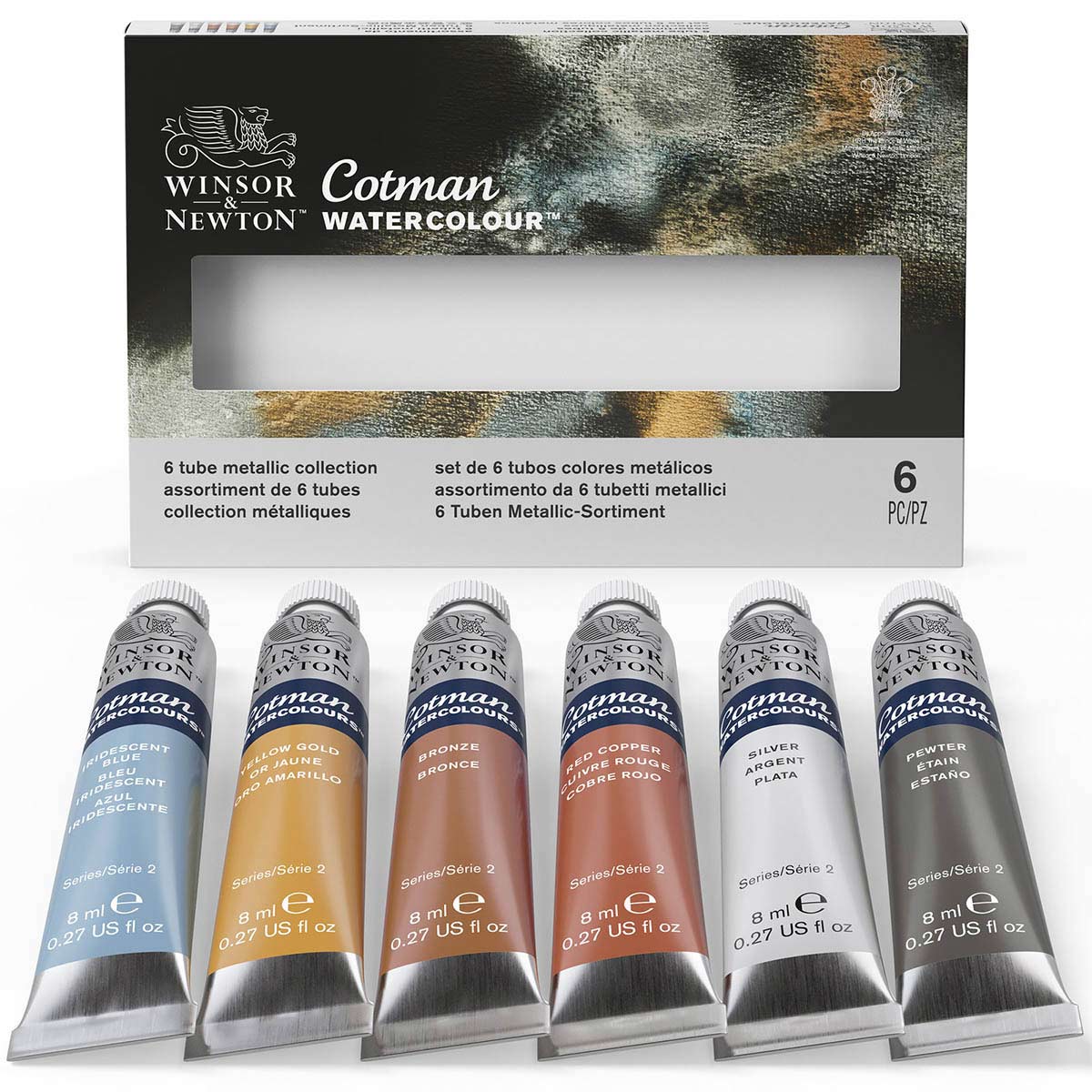 Winsor & Newton Cotman Watercolour Metallic Collection 6 Tubes Set - Winsor & Newton at DRK Crafts