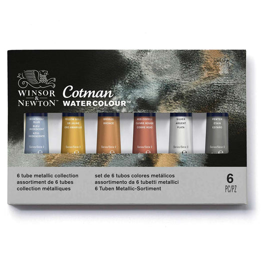 Winsor & Newton Cotman Watercolour Metallic Collection 6 Tubes Set - Winsor & Newton at DRK Crafts