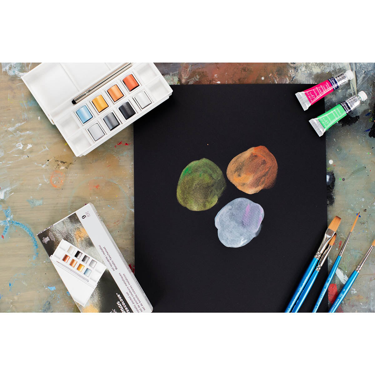 Winsor & Newton Cotman Watercolour 8 Metallic Pocket Set - Winsor & Newton at DRK Crafts