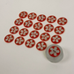 Daisy Print 15mm buttons - Orange 20 pieces