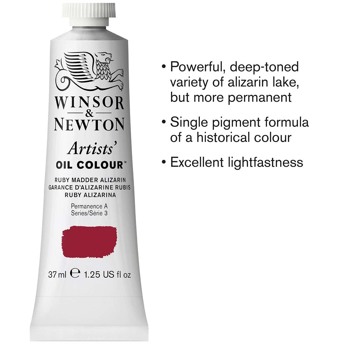 Winsor & Newton Artists' Oil Colour 37ml Ruby Madder Alizarin - Winsor & Newton at DRK Crafts